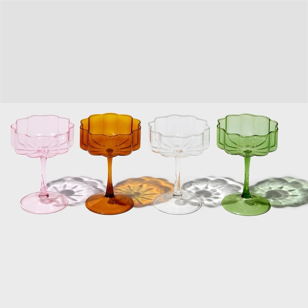 Wave Coupe Glasses (2 pack)