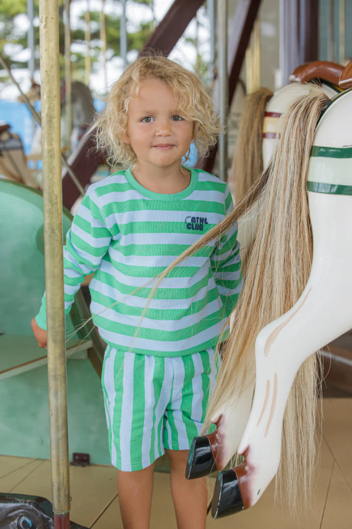Striped Fleece Short