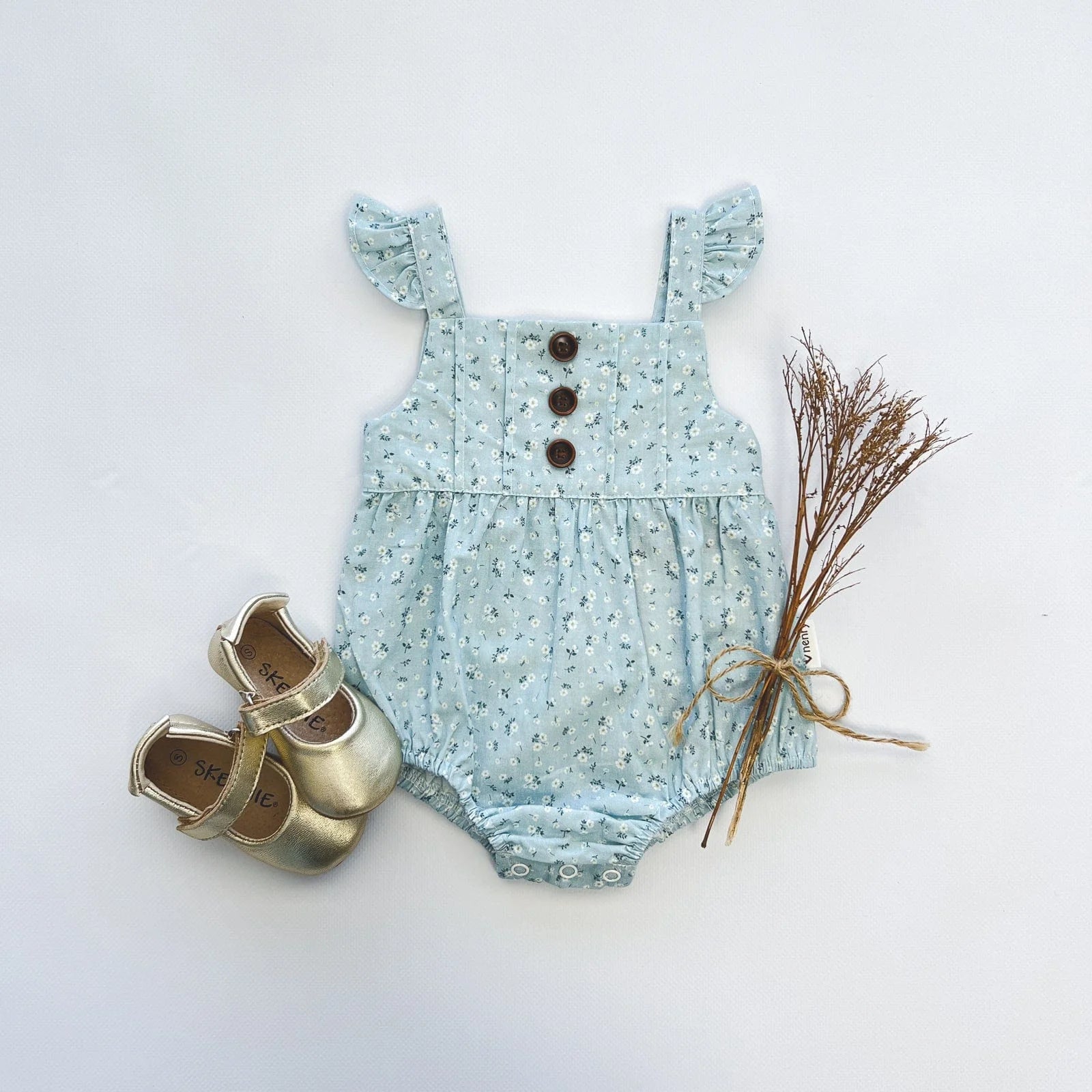 Baby Girls Freya Playsuit - Pansy Blue