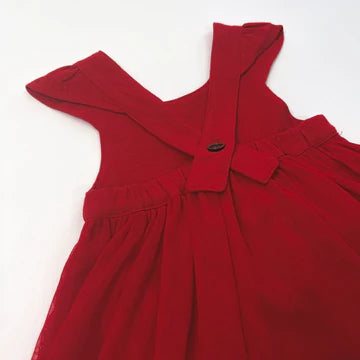 Baby Girls Lottie Dress - Red Linen