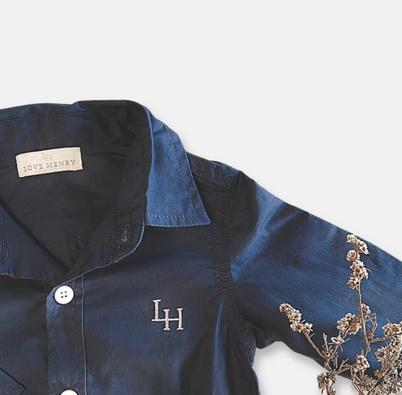 Baby Boys Dress Shirt Romper - Navy