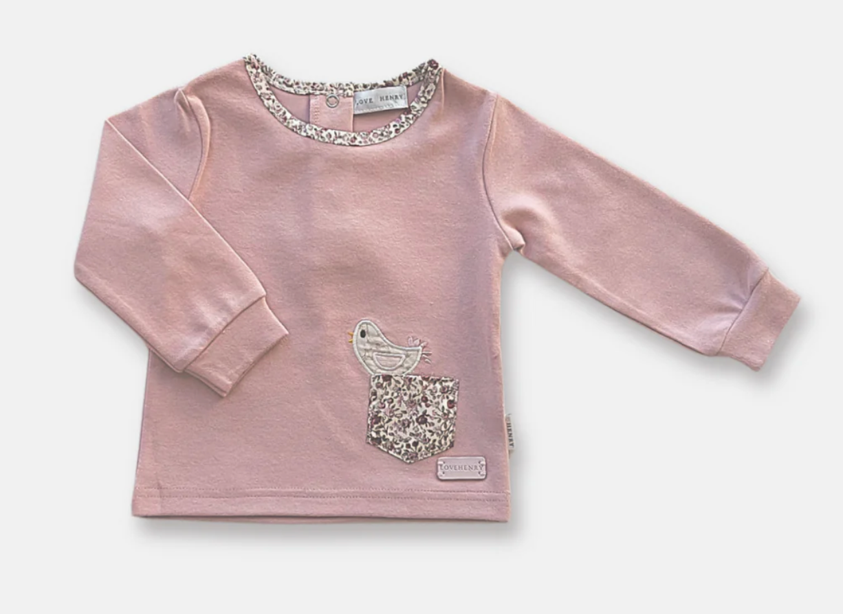 Baby Girls Knit Top - Pocket Birdy