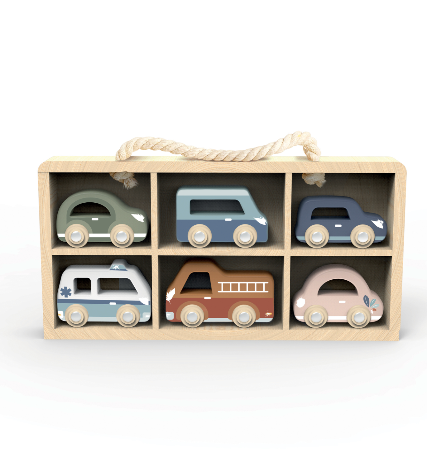 Wooden Car Display Case – Set of 6