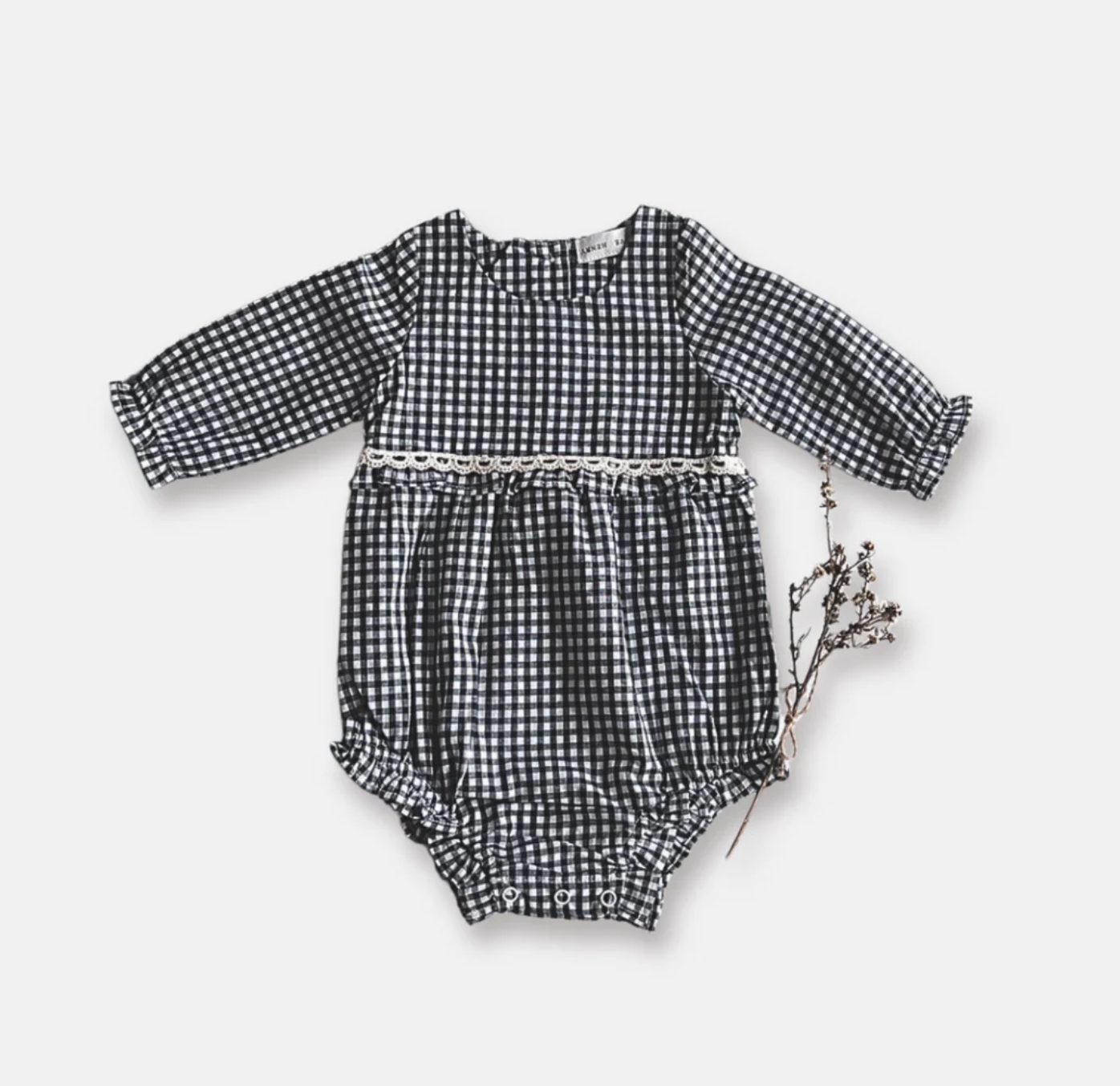Baby Girls LS Nora Playsuit - Navy Check