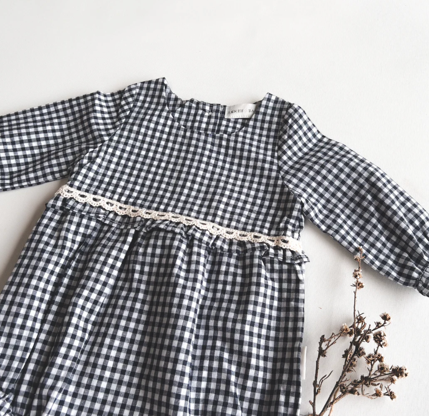 Baby Girls LS Nora Playsuit - Navy Check