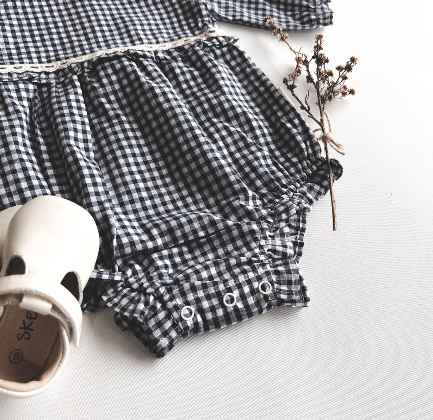 Baby Girls LS Nora Playsuit - Navy Check