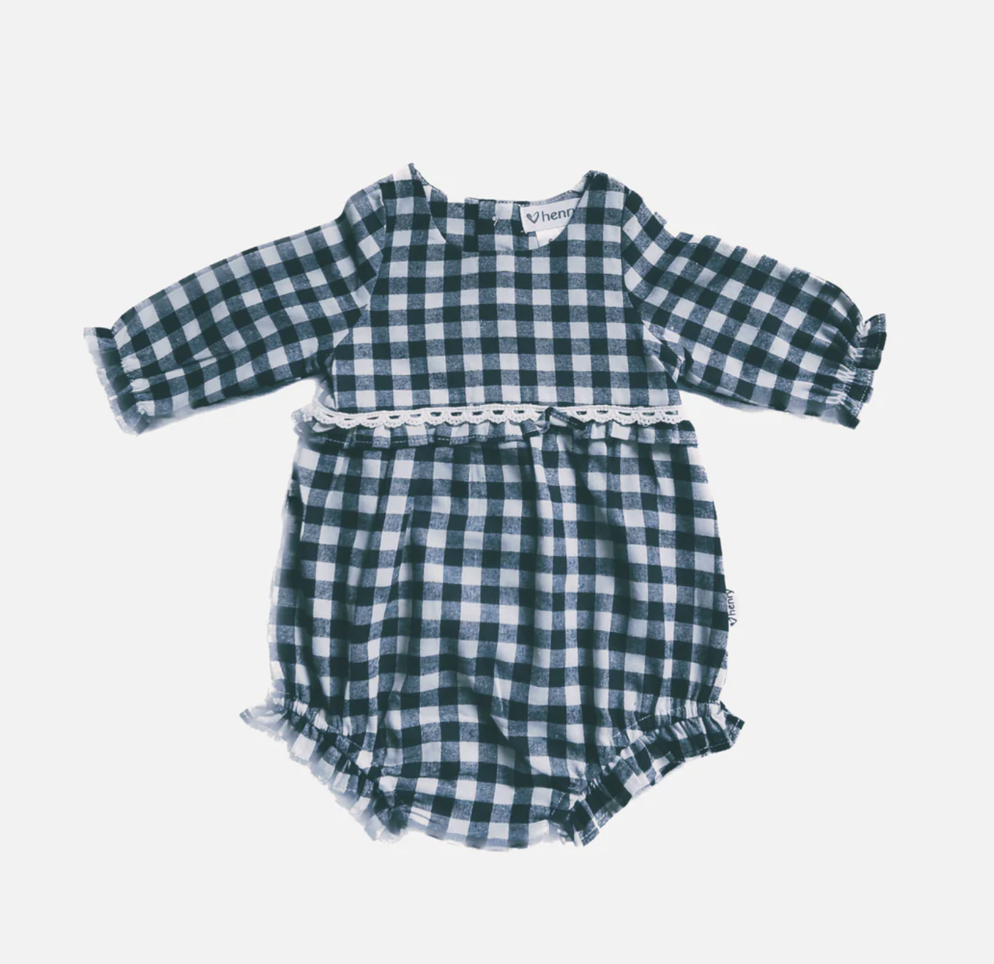 Baby Girls LS Nora Playsuit - Navy Check