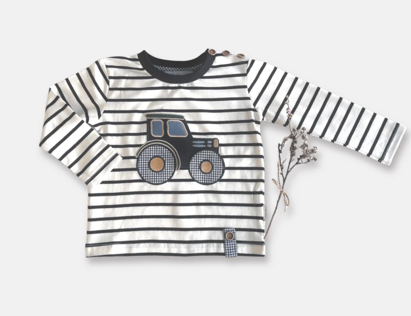 Baby Boys LS Applique Tee - Tractor