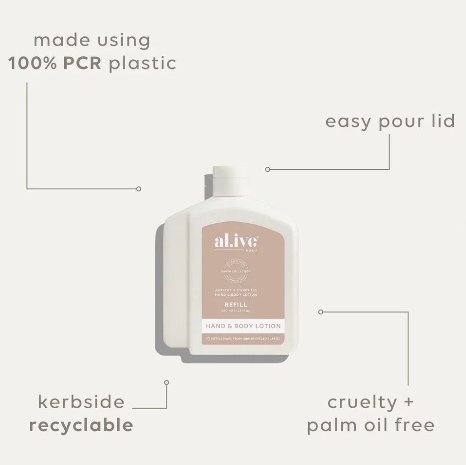 650ml Lotion Refill - Apricot & Sweet Fig