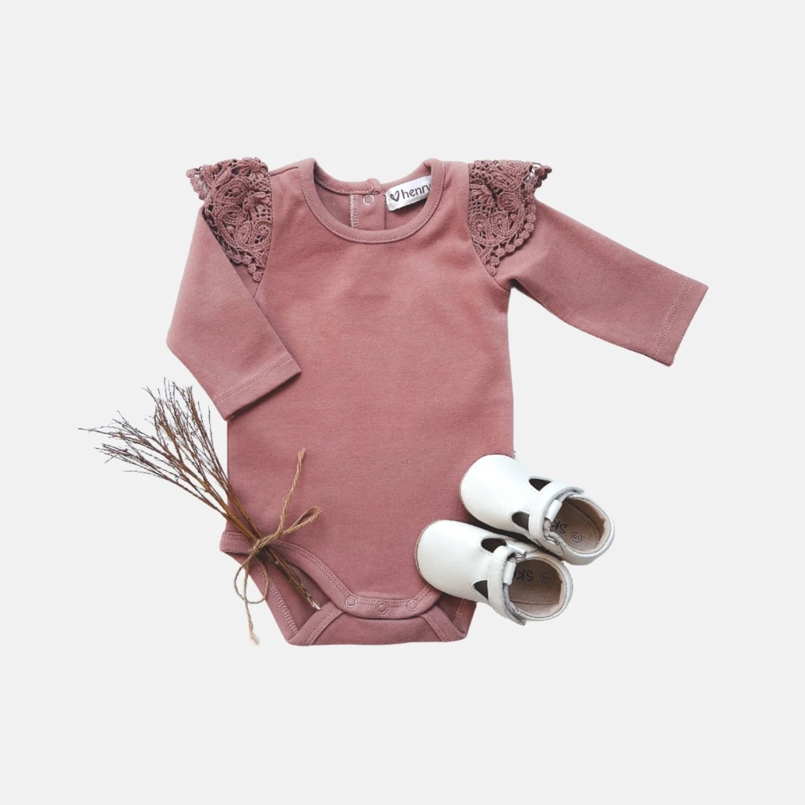 Baby Girls Lace Sleeve Onesie