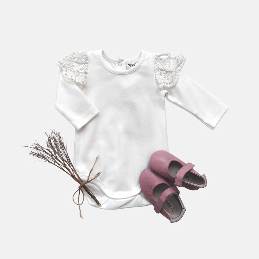 Baby Girls Lace Sleeve Onesie