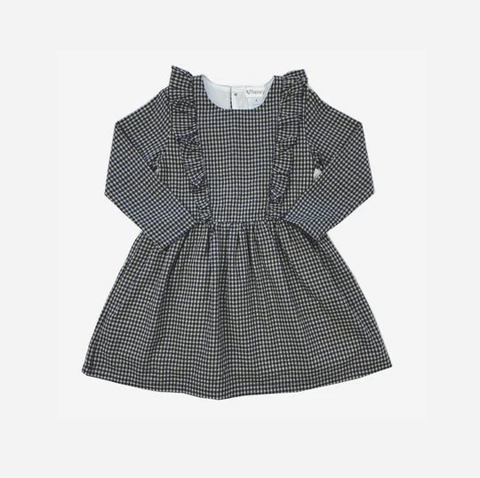 Girls Florence Dress - Navy Gingham