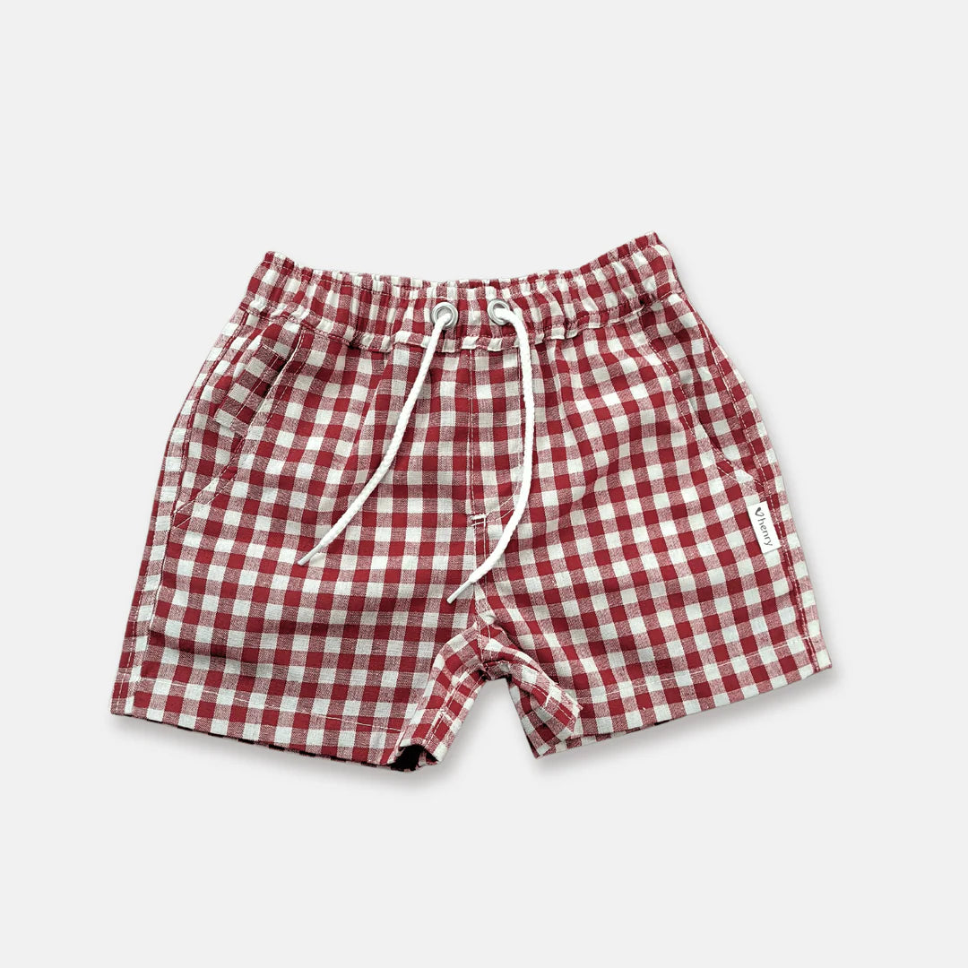 Boys Sonny Shorts - Red Check