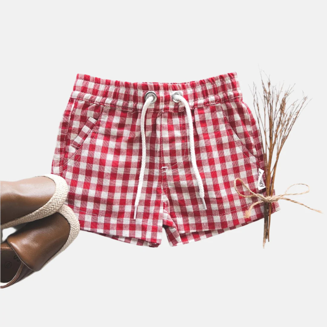Baby Boys Sonny Short - Red Check