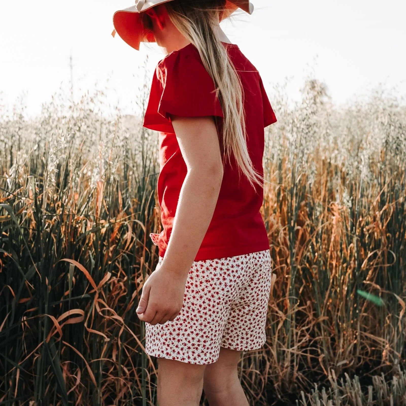 Girls Tie Waist Shorts - Petite Poppy