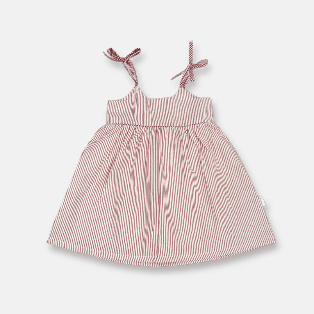 Girls Eden Dress - Red Stripe