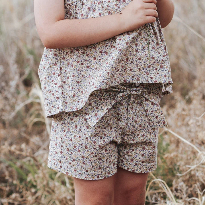 Girls Tie Waist Shorts - Fairyfloss Sunset