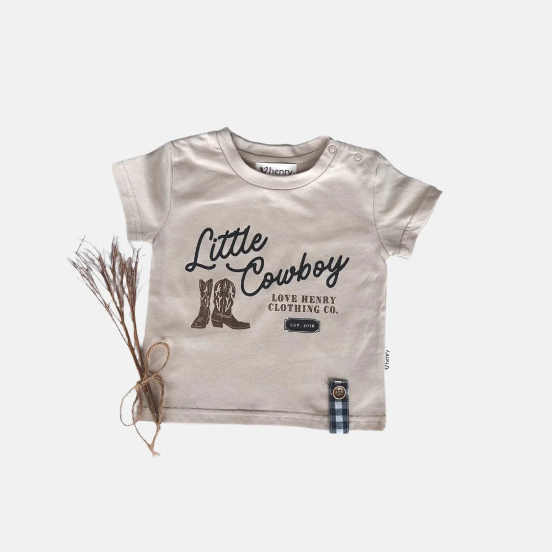 Baby Boys Little Cowboy Tee - Tan