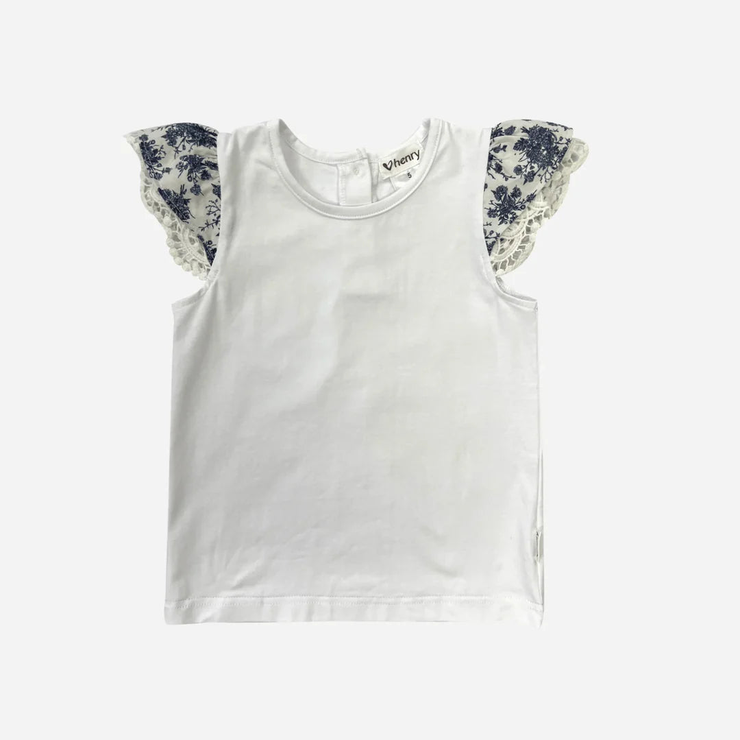 Girls Print Sleeve Top - Amalfi Coast