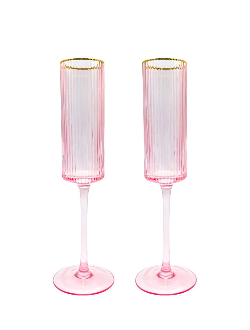 Sofia Crystal Flutes - Pink (2 pack)