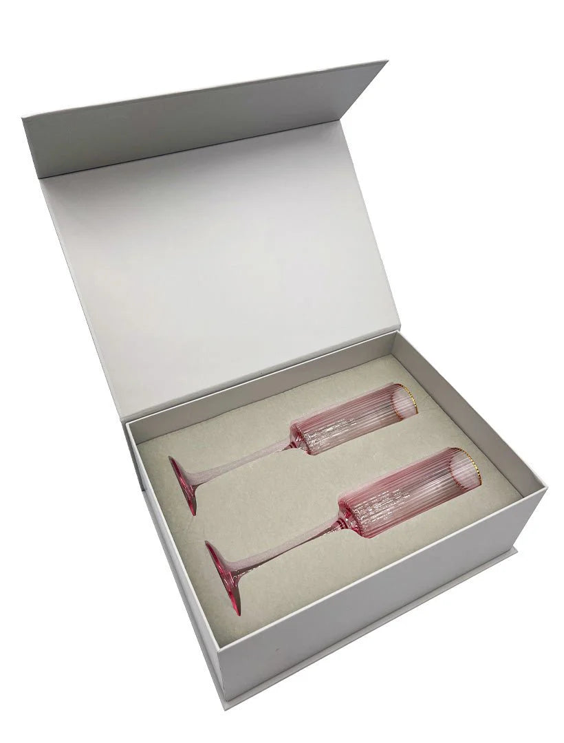Sofia Crystal Flutes - Pink (2 pack)