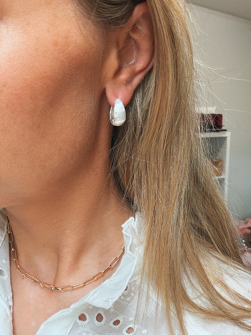 Vintage Diamond Teardrop Hoops
