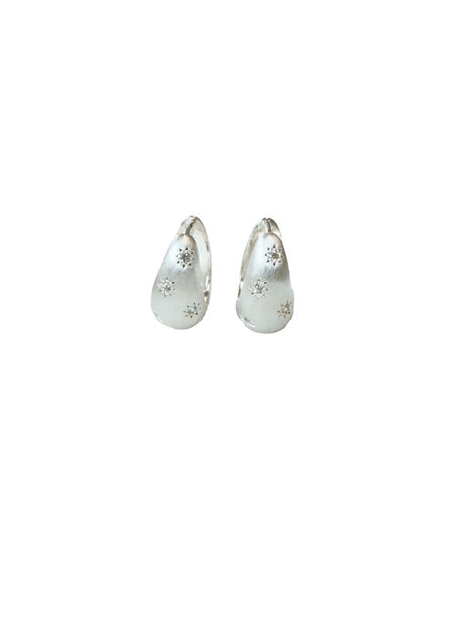 Vintage Diamond Teardrop Hoops
