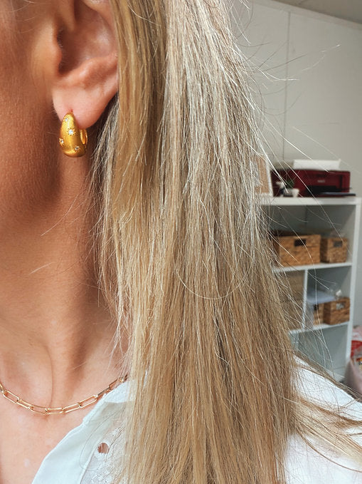 Vintage Diamond Teardrop Hoops