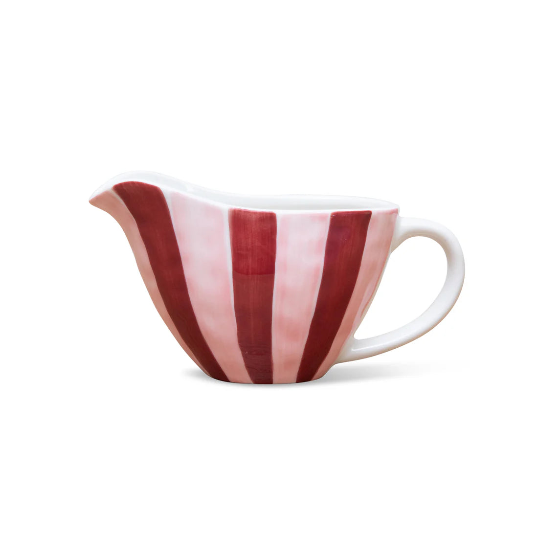Gravy Boat - Pink & Burgundy Stripe