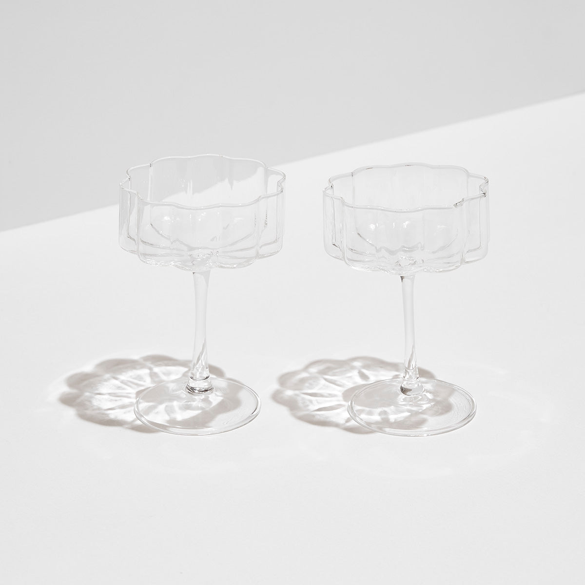 Two x Wave Coupe Glasses