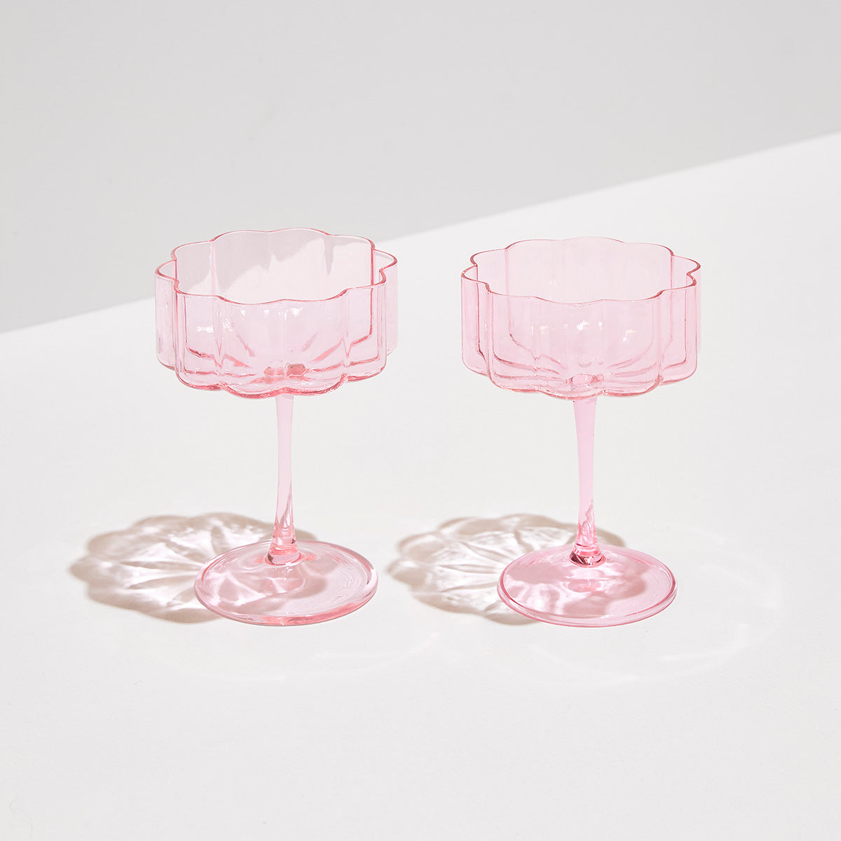 Two x Wave Coupe Glasses