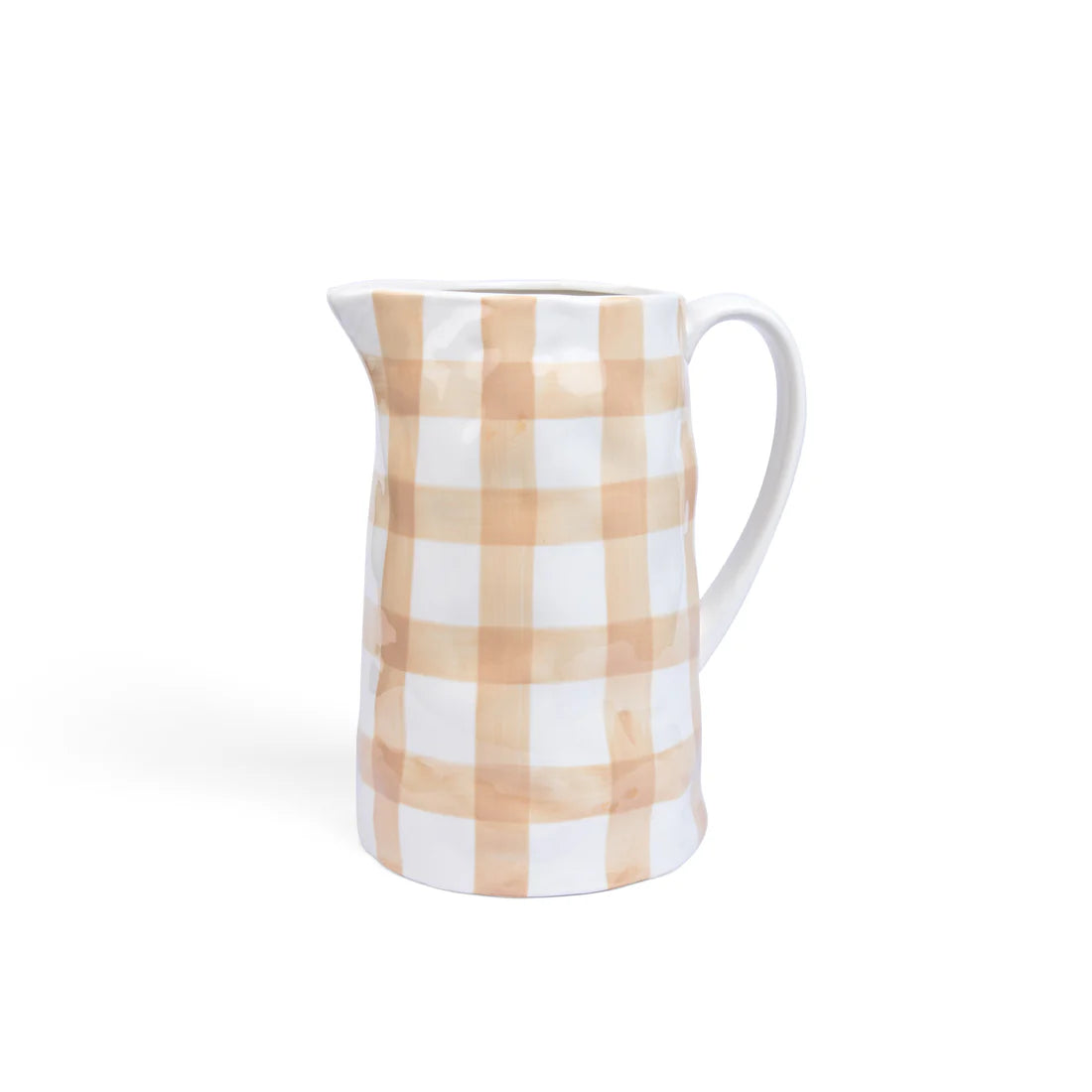 Medium Jug - Beige Gingham