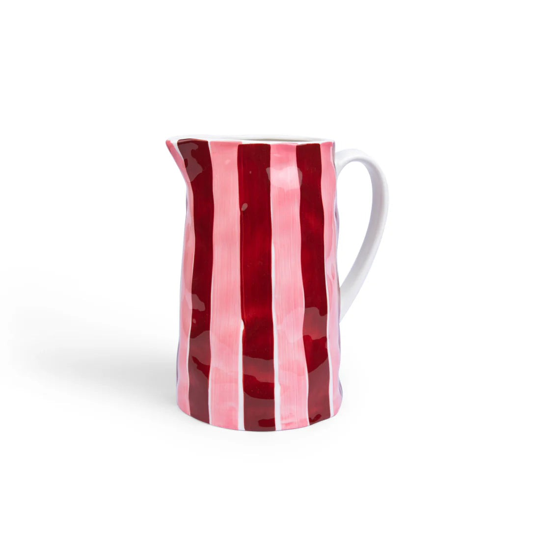 Medium Jug - Pink & Burgundy Stripes