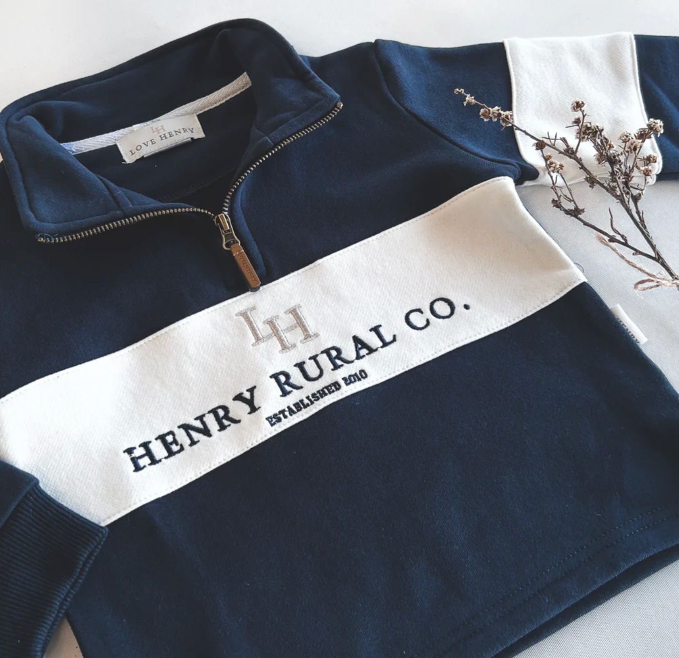 Boys Rural Co Sweater - Navy/White