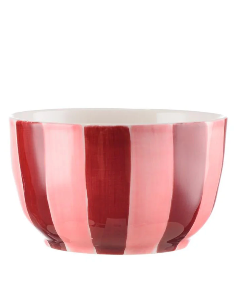 Small Bowl - Pink & Burgundy Stripe