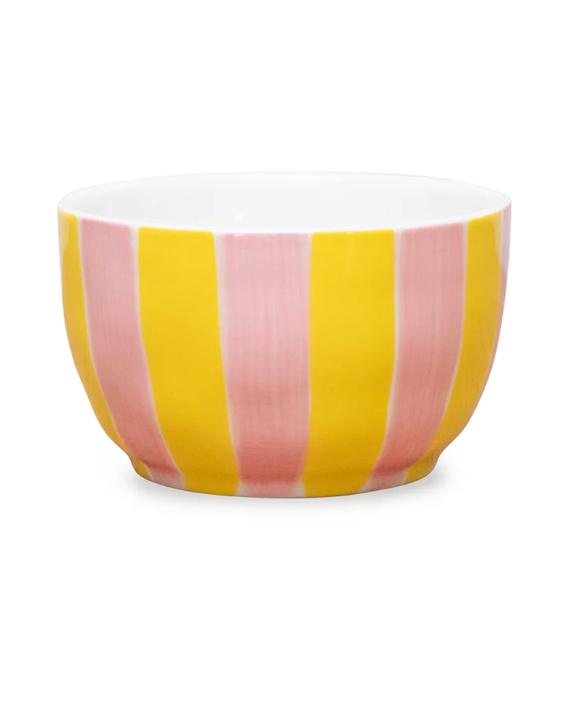 Small Bowl - Pink & Yellow Stripe