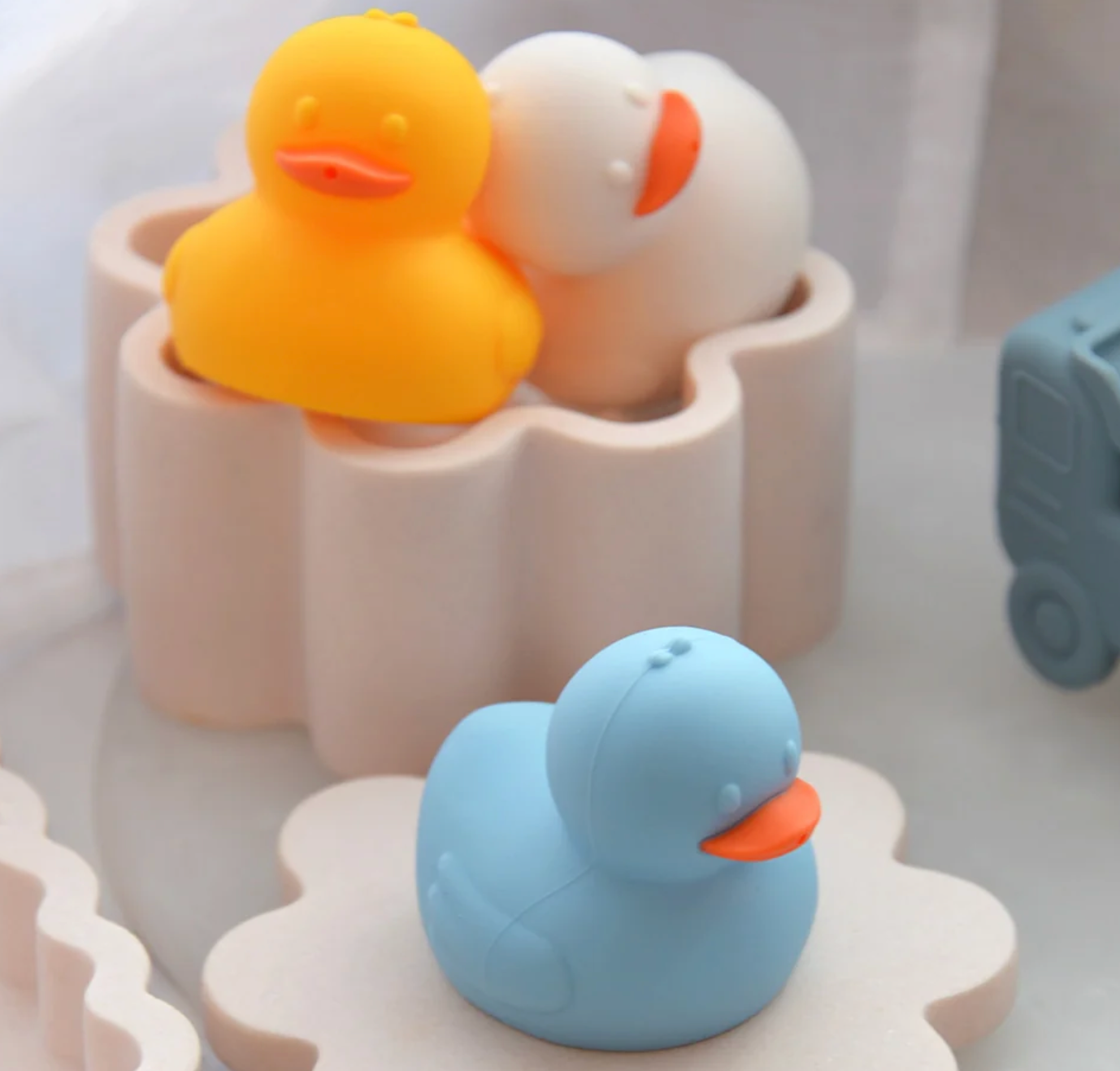 Silicone Squeezy Duck Bath Toys – 3 Piece Set