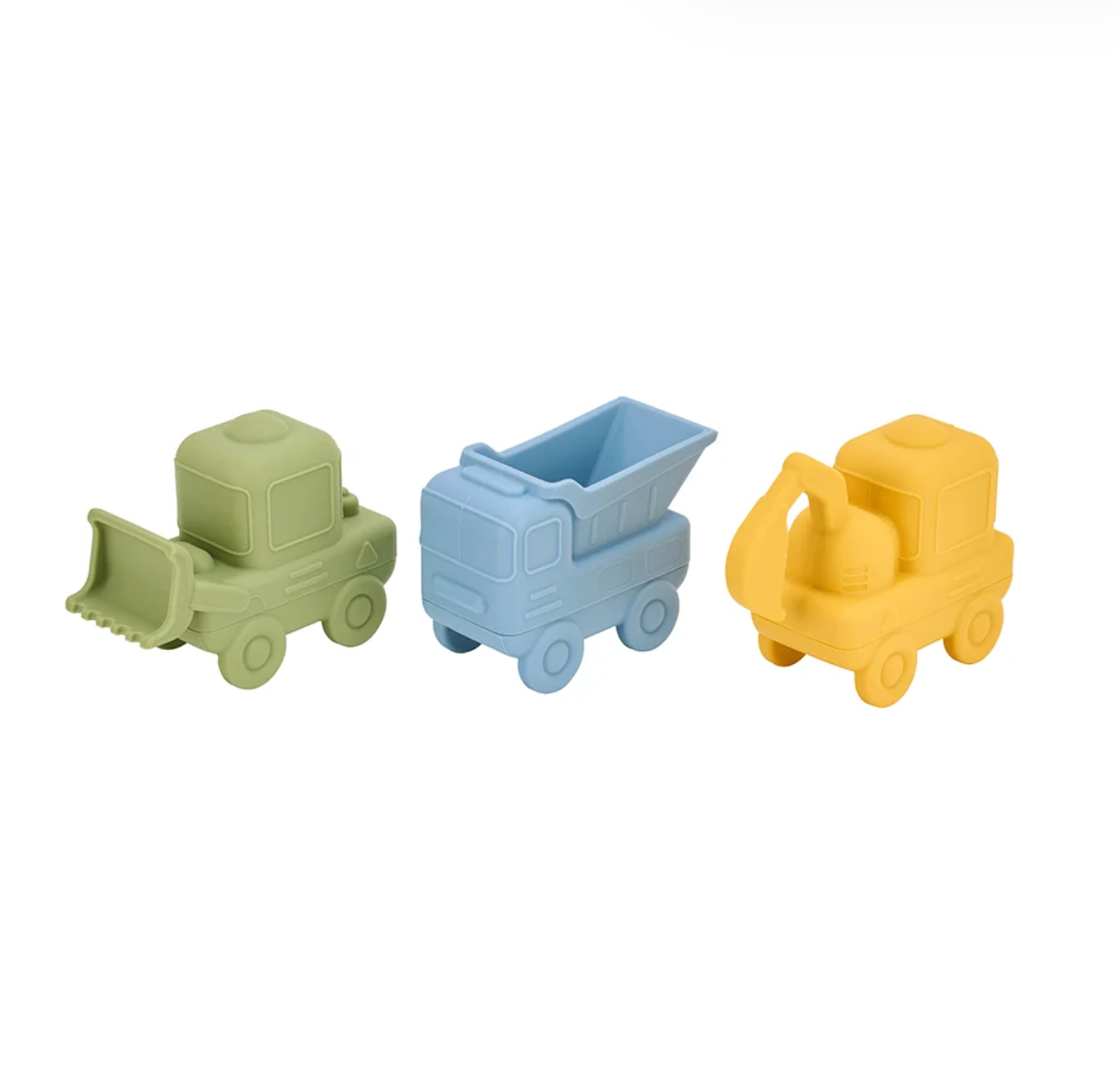 Silicone Squeezy Truck Bath Toys – 3 Piece Set