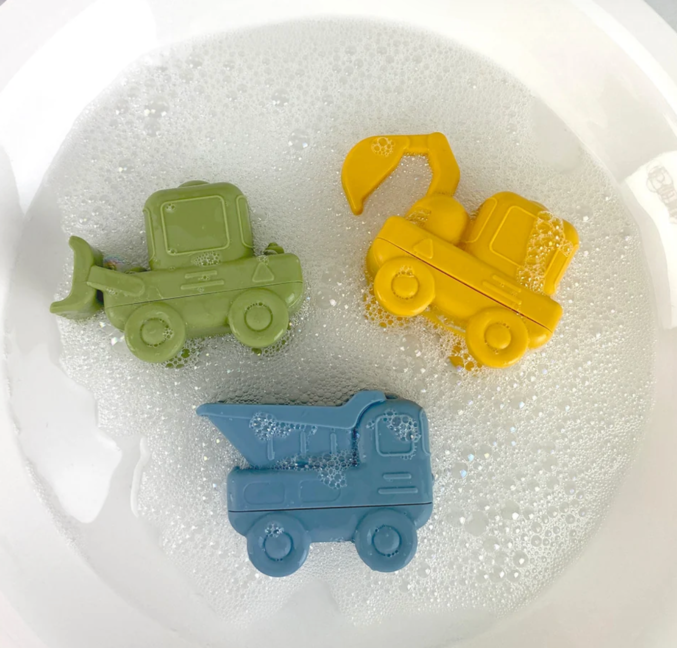 Silicone Squeezy Truck Bath Toys – 3 Piece Set
